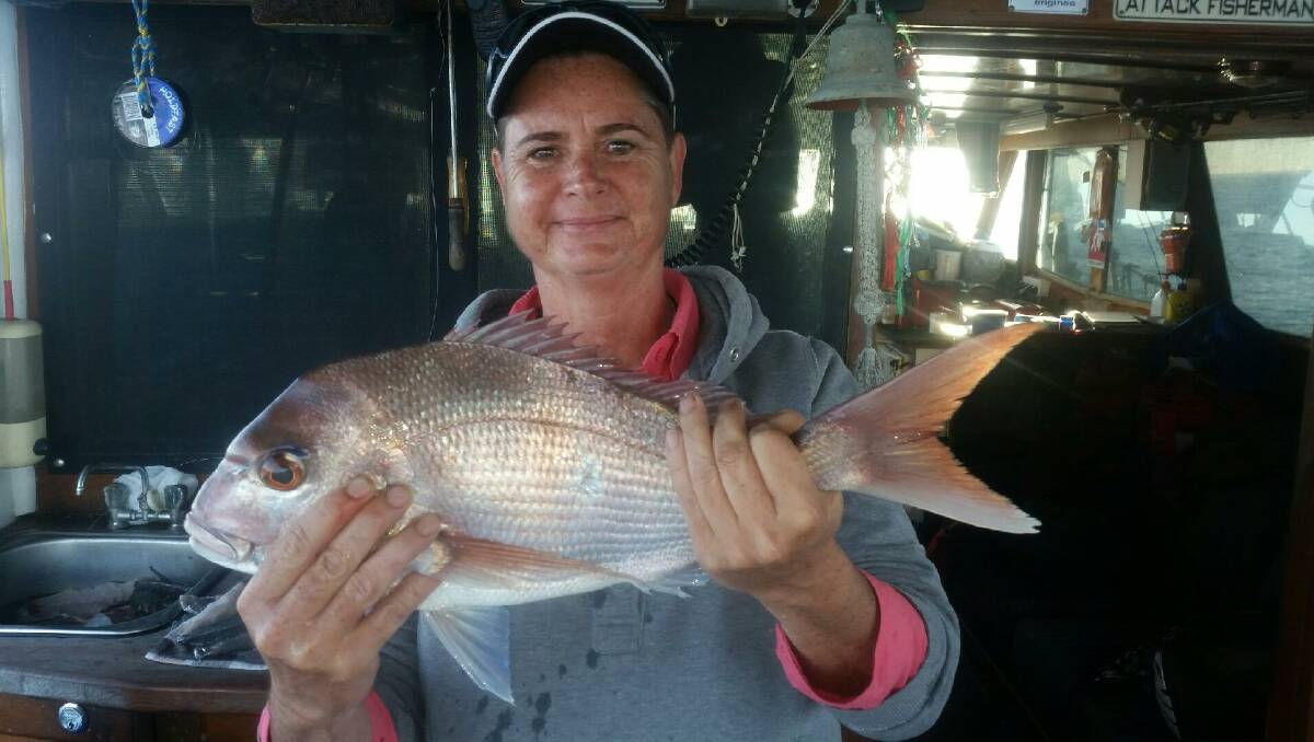 Dinner time: Tabatha Timbery-Cann from Corrimal caught this nice reddie on a MV Signa Charter from Kiama.
