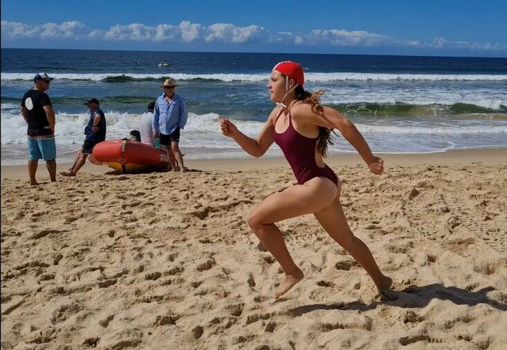 Holly Sheldrick competing in the beach sprints.