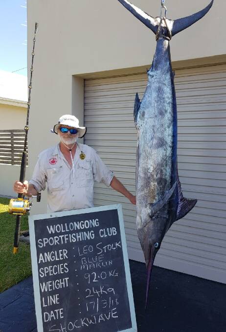 Blue heaven: Leo Stolk finally got his long awaited blue marlin on a recent outing. Anglers up and down the coast are hooking up as the amazing pelagic run continues.