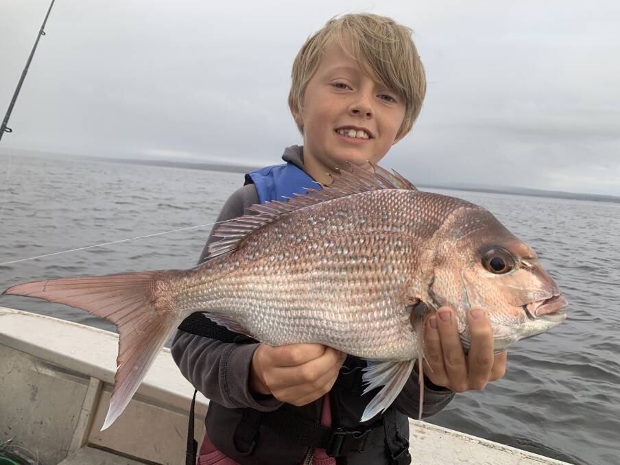 Great catch!: Seven-year-old Jimi Nolan with his PB snapper caught on a pilly down in the Basin. (Photos submitted for publication should be high res - around 1MB is fine.)