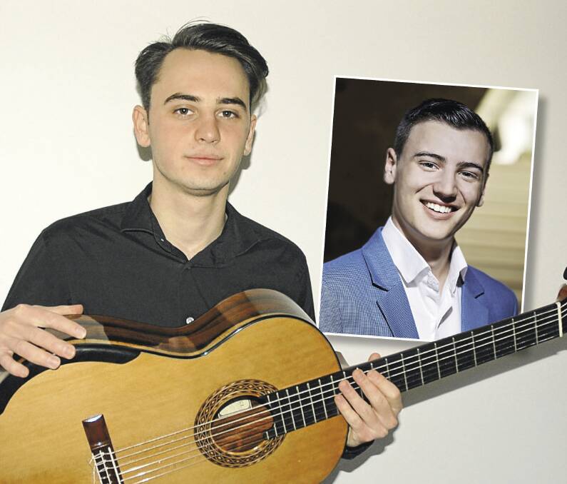 Rare treat: Guitarist Nicolas Serray will join baritone Jeremy Boulton (inset) in a recital at 2pm on Sunday, November 26, at the Wesley Church, Crown Street Mall. 