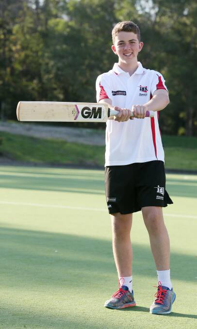 Gifted: Aspiring teenage Keira cricketer Caelan Smith has had a  great 2015 and is motivated to be the best player he can be and play at the highest possible level. 