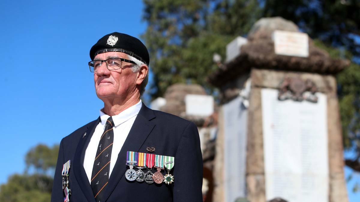 HERO: Michael Morath captured in front of the Wollongong War Memorial Arch. Picture: Sylvia Liber.