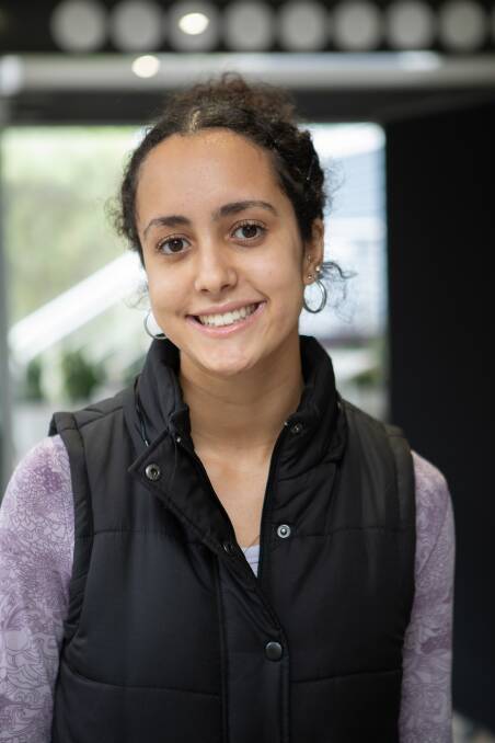 HAPPY UOW student Razan Habara is ecstatic to receive a Tylah West Education Scholarship. Picture: Mark Newsham.