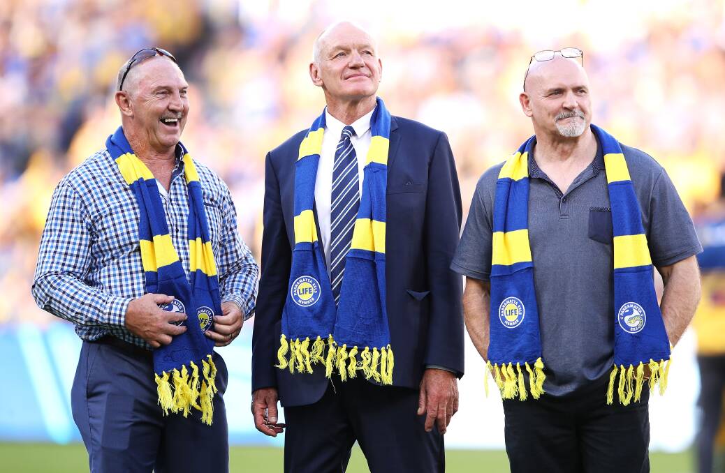 Brett Kenny, Peter Wynn and Eric Grothe. Picture by Mark Kolbe/Getty Images