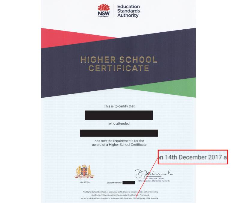 'I'm furious': HSC certificates to be resent after date blooper