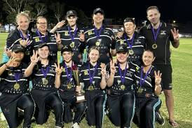 Port Panthers celebrate a three-peat of Fraternity T20 Women's League grand final wins. Picture supplied 