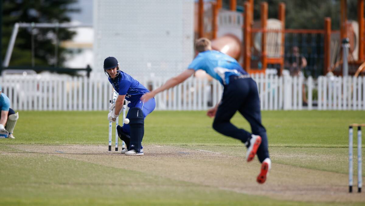 University batsman Jono Rose faces Northern Districts bowler Archie Harrison. Picture: Anna Warr