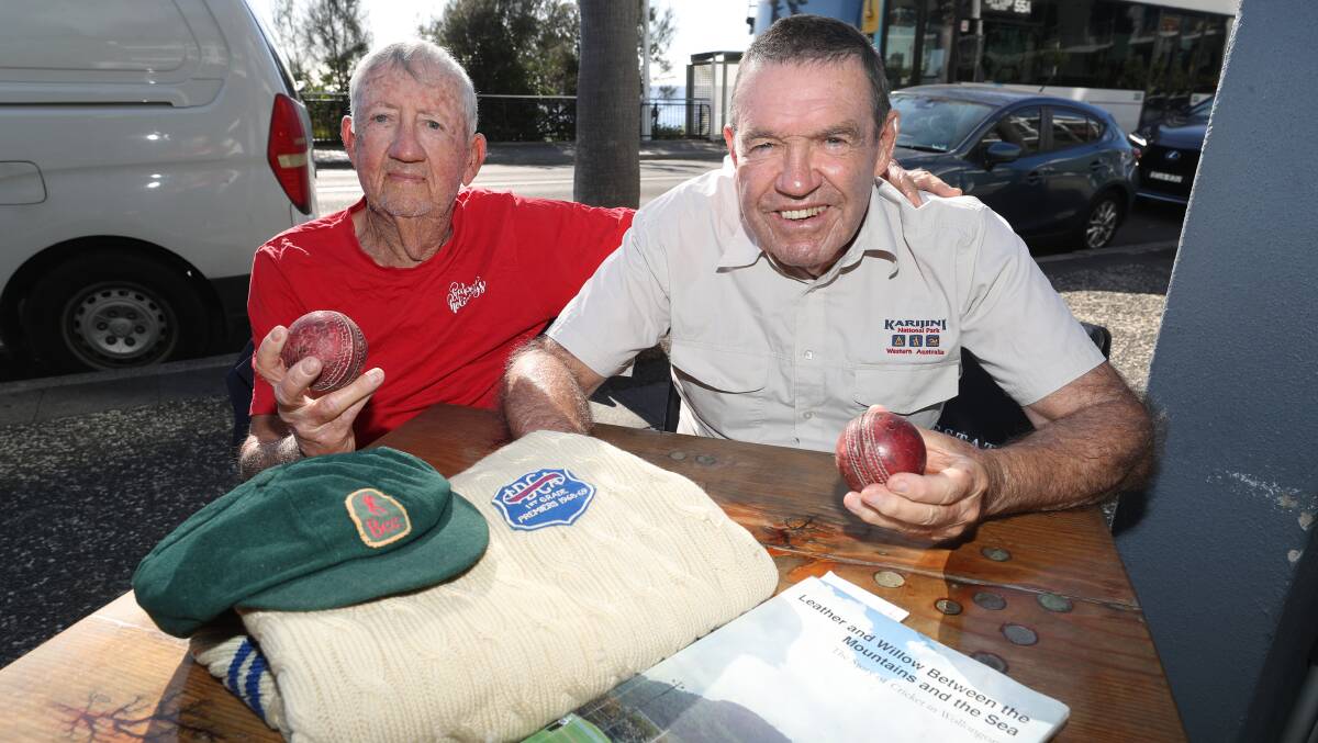 Cricket Illawarra media officer Bob Wheway with former umpire and wannabe cricket historian Chris Adams. Picture: Robert Peet