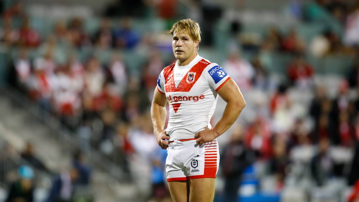 The Dragons will challenge the grading of a charge incurred by Jack de Belin against the Sea Eagles on Saturday. Picture by Anna Warr