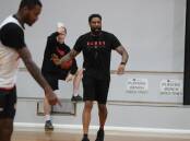 Hawks interim coach Justin Tatum conducts training earlier this week ahead of Illawarra's clash away to the Brisbane Bullets on Sunday. Picture by Robert Peet