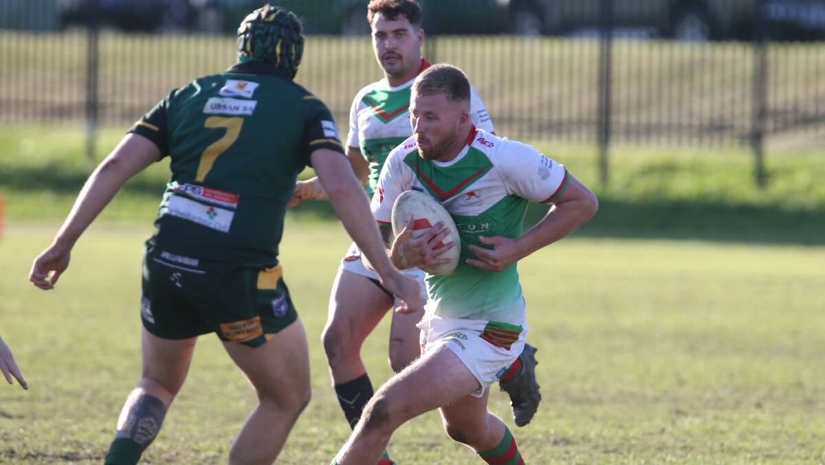 Jamberoo Superoos player Jarrod Booth in action against Stingrays. Picture by Sylvia Liber