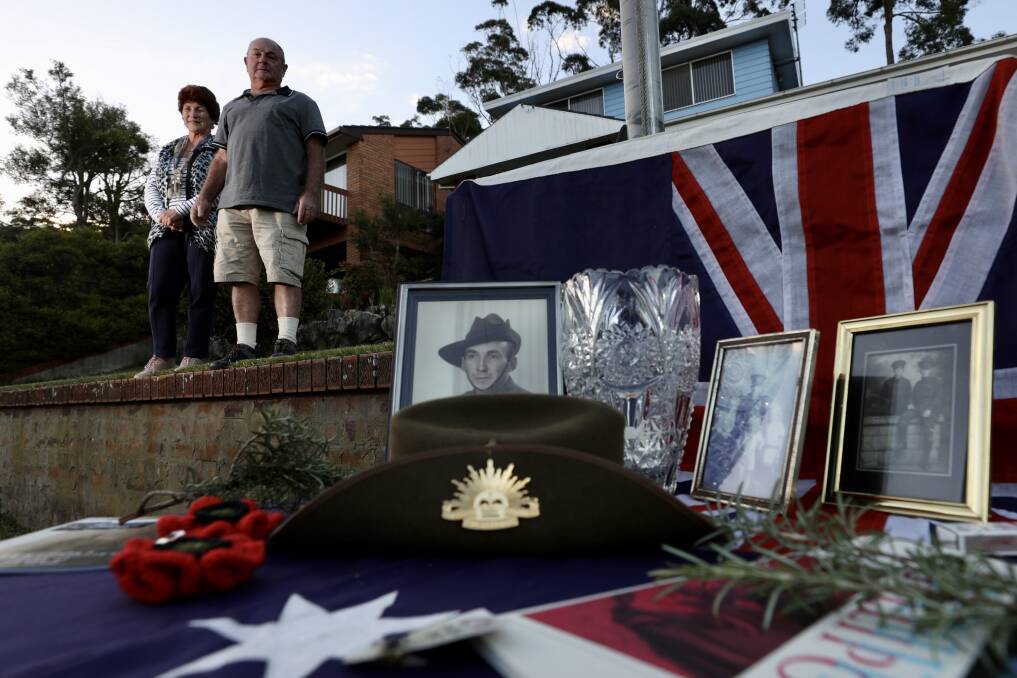 STREET SERVICE: Heather and John Friend will hold an Anzac Day service in Naroo Crescent, Thirroul on Sunday, April 25 from 6am. Picture: Adam McLean.