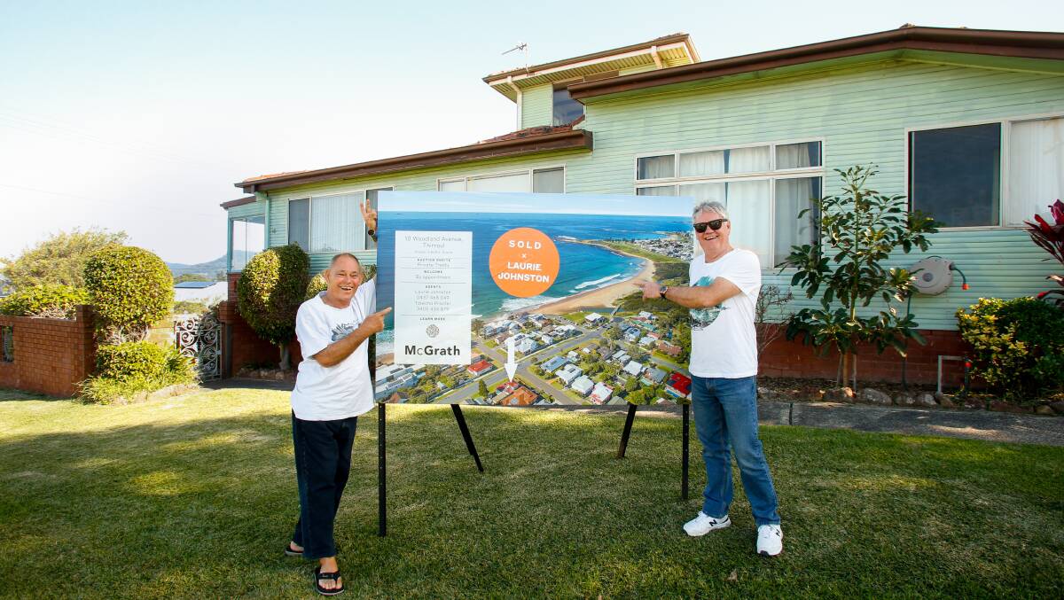 GOOD RESULT: John and Stephen Hewitt are happy to have sold their family home at 10 Woodland Avenue, Thirroul for $2.9 million. Picture: Anna Warr