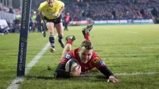 Paul Asquith scores a try for Scarlets.