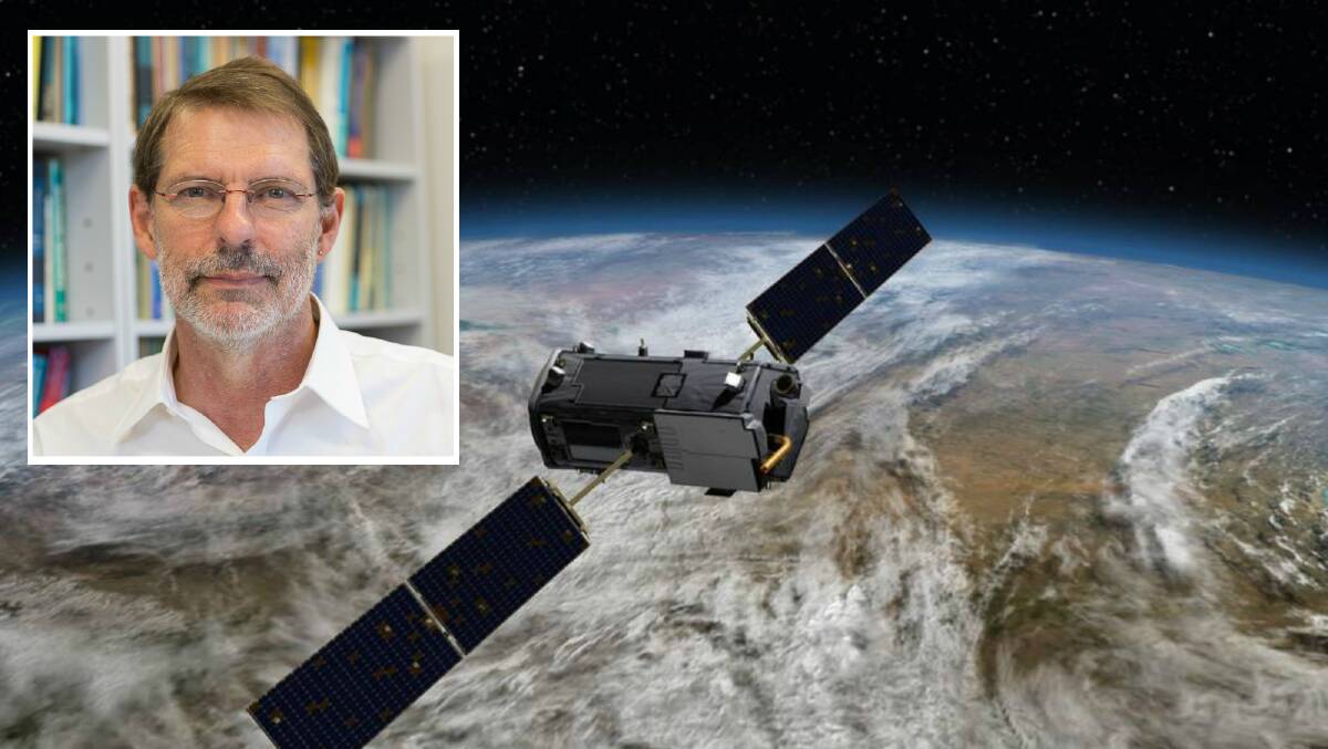 INSET: Noel Cressie, will be named a Fellow of the Australian Academy of Science on Tuesday. The University of Wollongong professor is currently a NASA Science Team Member for the Orbiting Carbon Observatory mission. Main picture: Supplied by NASA. 
