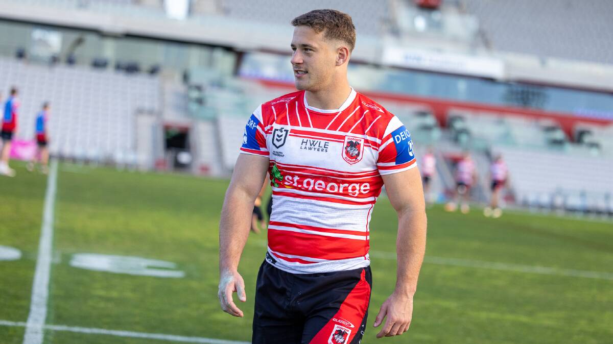 Connor Muhleisen pictured at training before making his NRL debut for St George Illawarra Dragons. Picture by St George Illawarra Dragons.