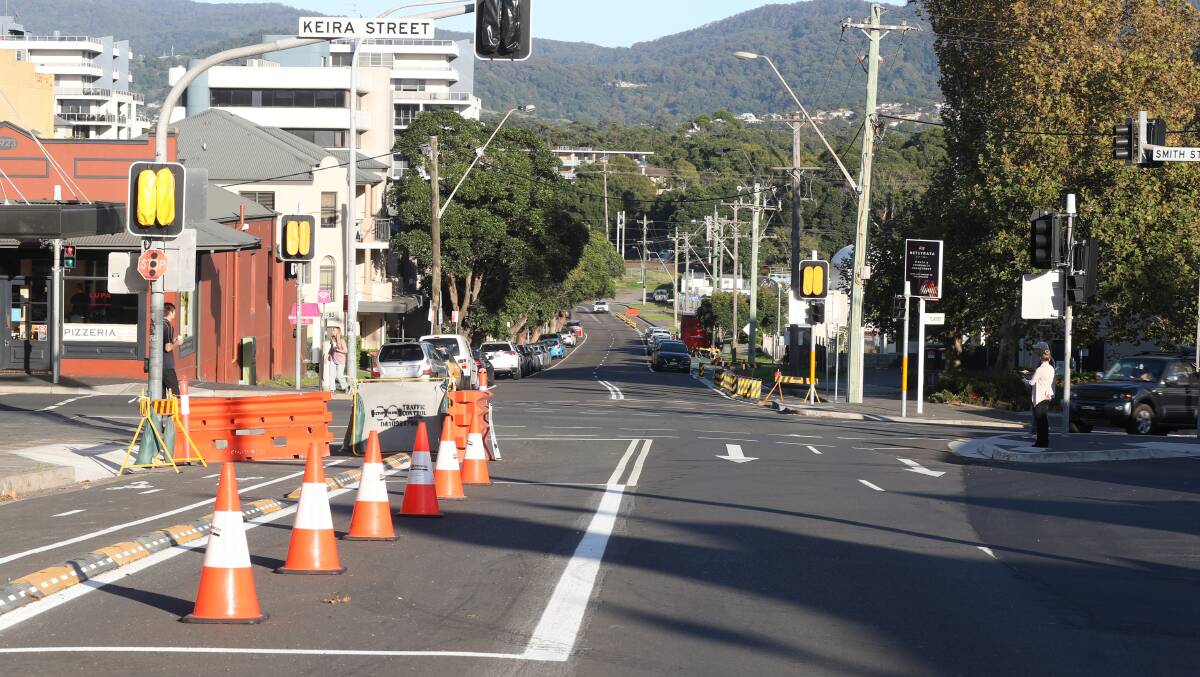 CHANGES: The closure of one lane in Smith Street to allow for a bike lane there has seen a noticeable increase in traffic using Campbell Street. Picture: Robert Peet