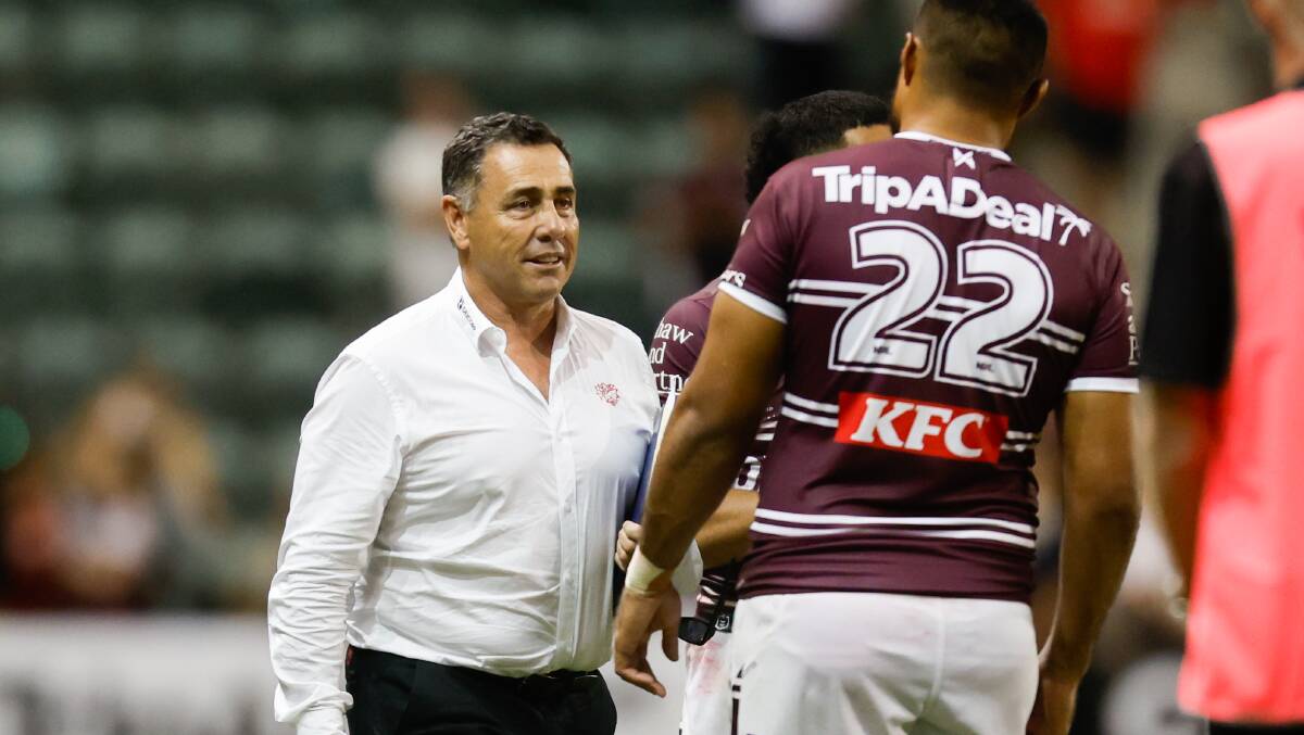 St George Illawarra coach Shane Flanagan pictured at WIN Stadium during a recent clash against Manly, has ruled out a move for Josh Schuster. Picture by Anna Warr