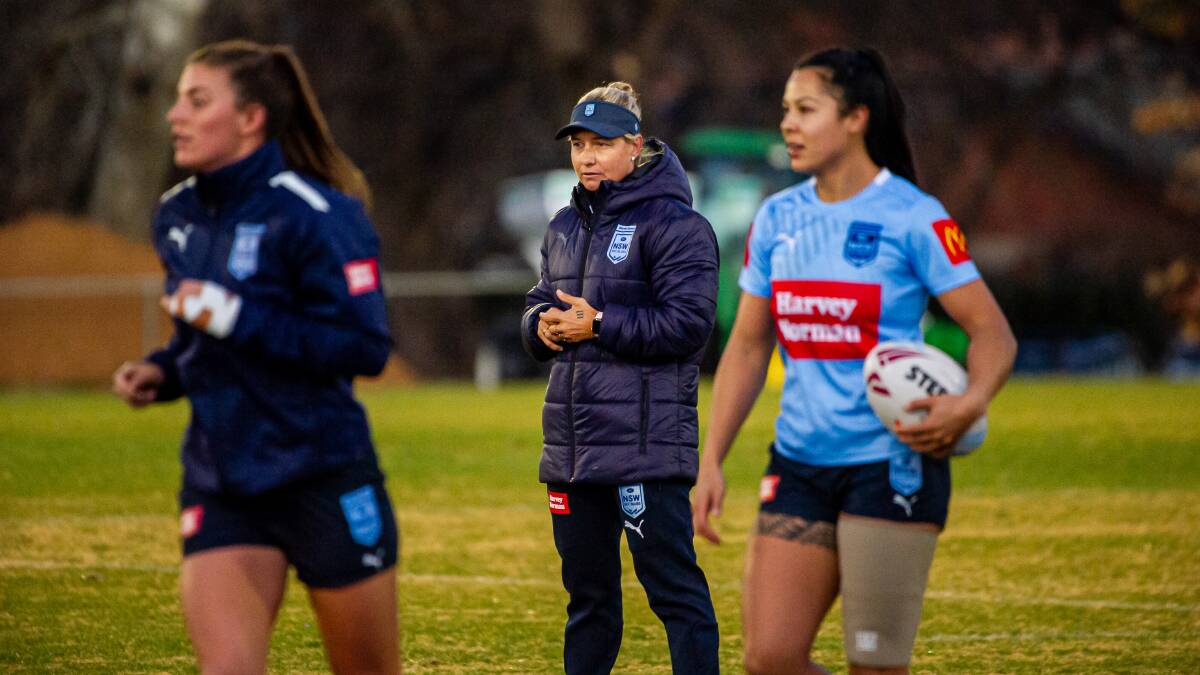 FEMALE LED: NSW all female-coaching staff is led by Kylie Hilder (centre). Picture: Elesa Kurtz