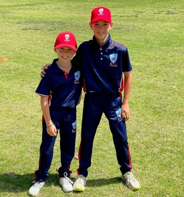 Illawarra's nine-year-old opening batsman Sam Cooper and Oliver Lach-Newinsky. Picture supplied