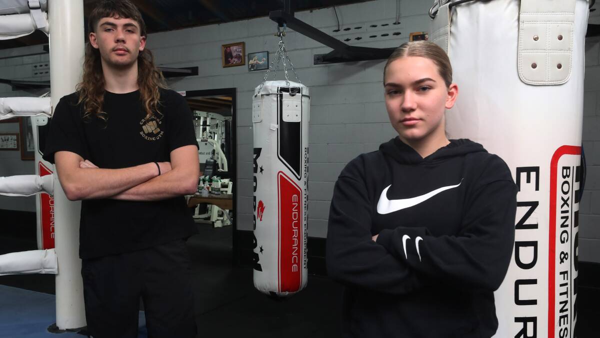 FIT: Boxers Jack Crutchley and Alana Selak are competing at the U19 national titles in Victoria. Picture: Robert Peet