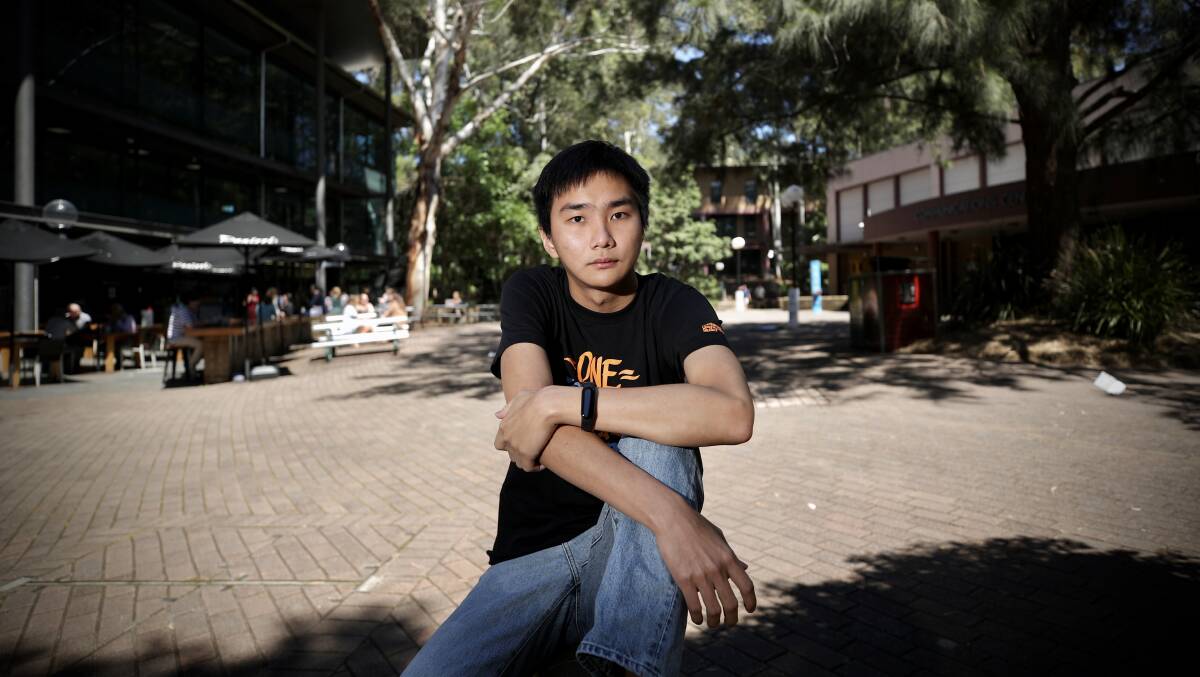 SAD: Malaysian-born University of Wollongong student Kian Ang talk about his experiences of discrimination since the start of the COVID-19 pandemic. Picture: Adam McLean