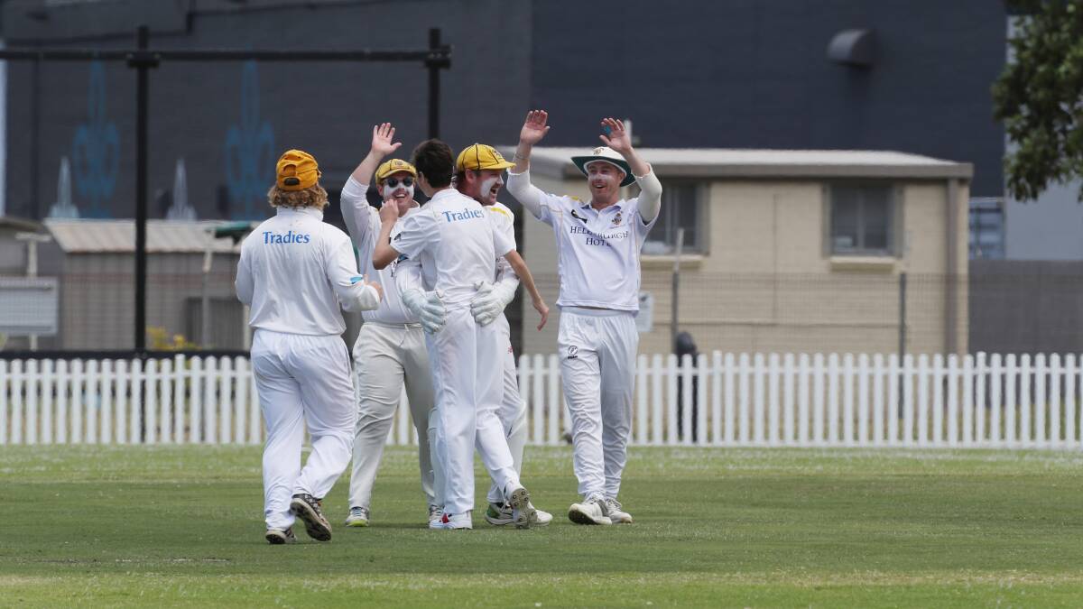 Johandre Barnard (white hat) is loving playing cricket in Australia. Picture: Robert Peet
