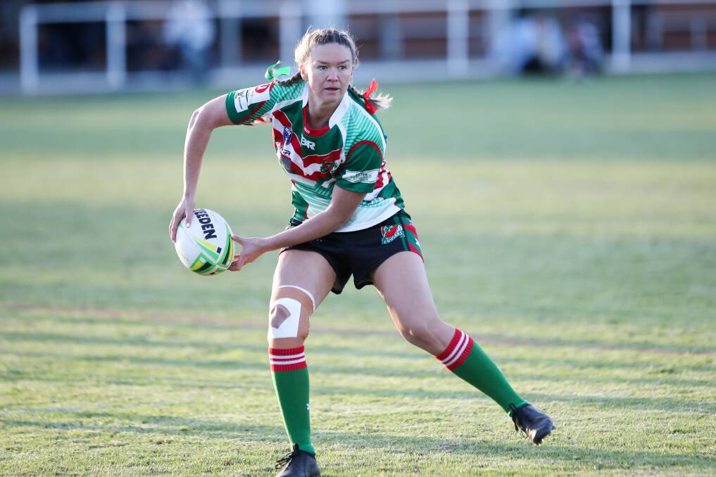 VETERAN: Alicia Hawke, pictured here playing in the Womens Illawarra Rugby League grand final against Helensburgh Tigerlillies in 2020, is still a key player for the Corrimal Cougars. Picture: Adam McLean.