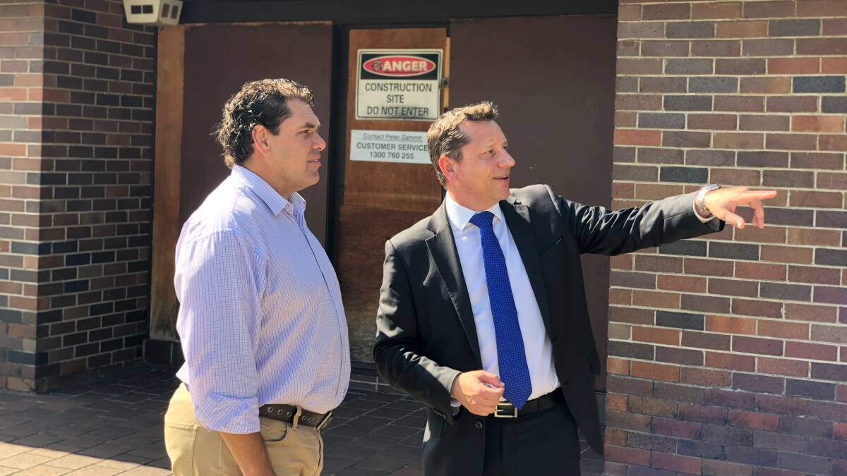 Illawarra Aboriginal Land Council CEO Paul Knight and Member for Wollongong Paul Scully inspect the Unanderra site.