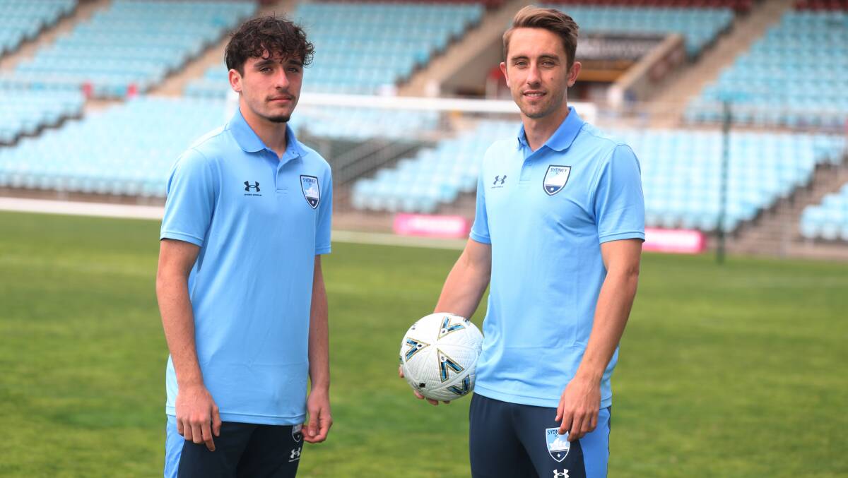 Illawarra footballers Zac De Jesus and Joel King are excited about playing for Sydney FC against Central Coast Mariners at WIN Stadium on Sunday, August 13. Picture by Robert Peet