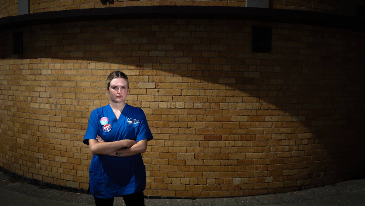 FRUSTRATED AND EXHAUSTED: Genevieve Stone, secretary of NSWNMA Wollongong Hospital branch said thousands of nurses were going on strike on Tuesday. Picture: Adam McLean