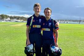 Darcy Norris and Tyler Davidson after hitting the winning runs for Illawarra. Picture supplied