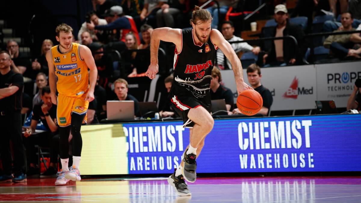 Hawks co-captain Sam Froling will be looking to lead his side to victory over Melbourne United at the WEC on Saturday night. Picture: Anna Warr
