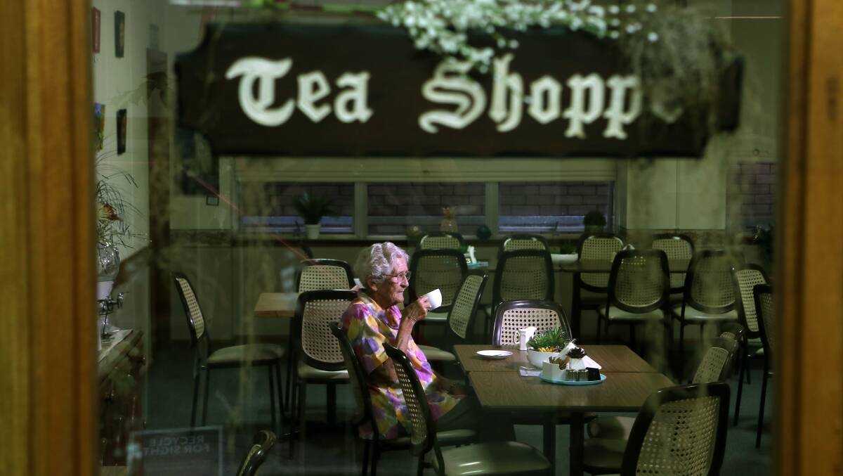 LAST CUPPA: Ruth Moore enjoys a cuppa at The Wesley Tea Shoppe, which will close on December 13. Picture: Sylvia Liber