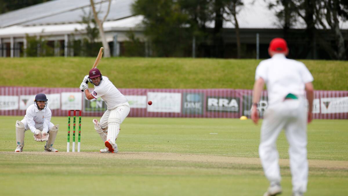 Wollongong batsman Tyler Johns in action against Keira during the 2022-23 season. Picture by Anna Warr