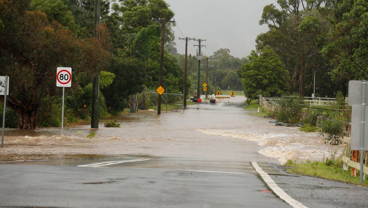 Heavy rainfall caused significant flooding and damage to Darkes Road and surrounding properties. Picture: Robert Peet