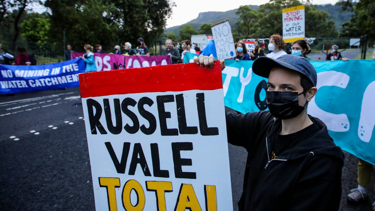 NOT HAPPY: Community members picketed Russell Vale mine this morning, joining a Global Climate Strike calling for urgent action on climate change. Picture: Wesley Lonergan