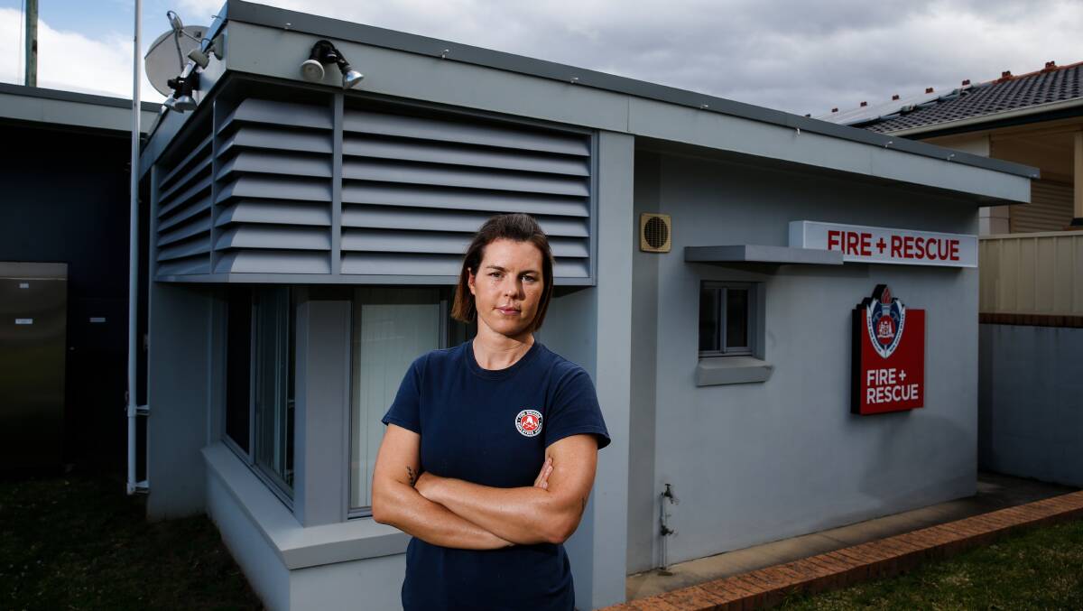 NOT HAPPY: Illawarra firefighter and Fire Brigade Employees' Union delegate Kelly Buchanan is not happy at plans to take Scarborough and Helensburgh fire stations off-line. Picture: Anna Warr