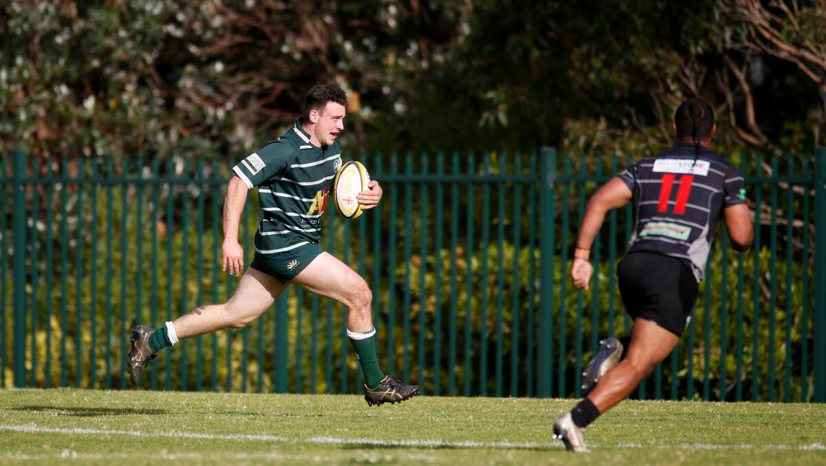 TRY TIME: Jack McConnell scored one of Shamrocks four tries in their 30-26 win over Kiama. Picture: Anna Warr