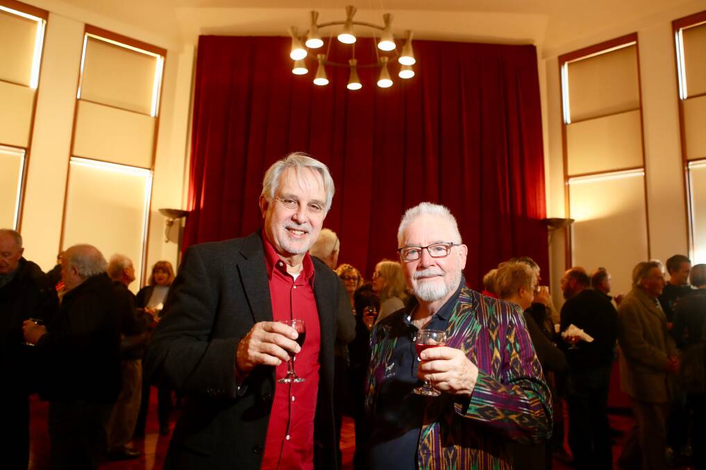 RED OBSESSION: Illawarra film-maker David Roach and Gundog Estate founder Geoff Burton at Wollongong Art Gallery. Picture: Adam McLean.