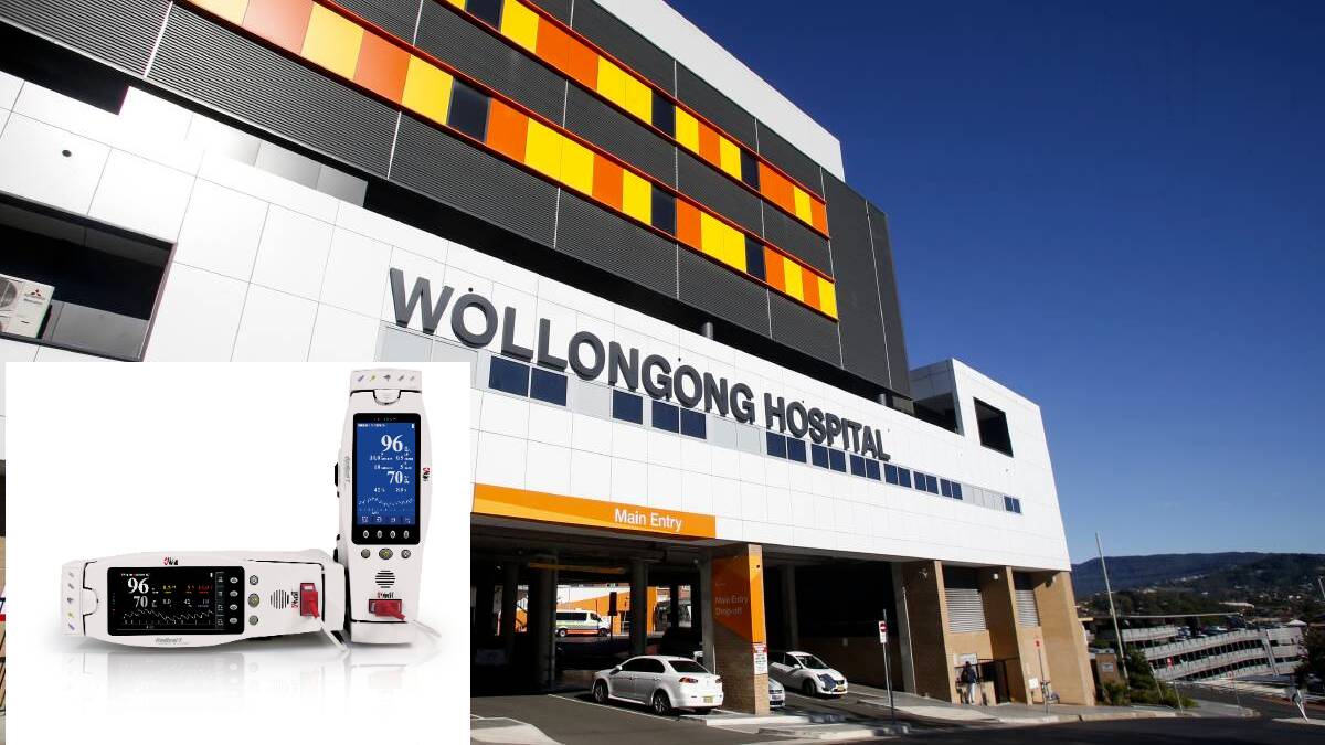 INSET: A RAD-7 Pulse Oximeter valued at $4440 has been donated to Wollongong Hospital's paediatrics/ special care unit.
