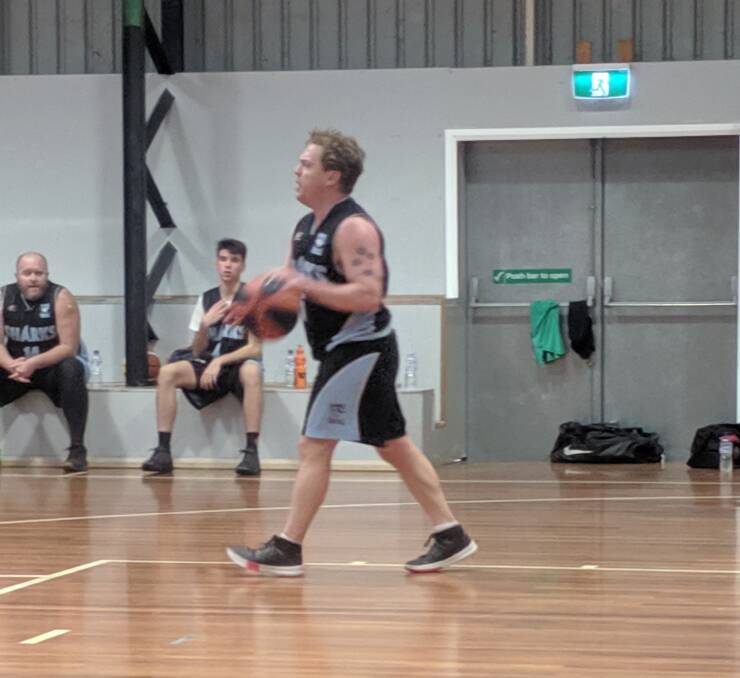 ON COURT GENERAL: Bulli High School teacher Steve Delaney not only coaches he also plays basketball for the Sutherland Sharks. Picture: Supplied..