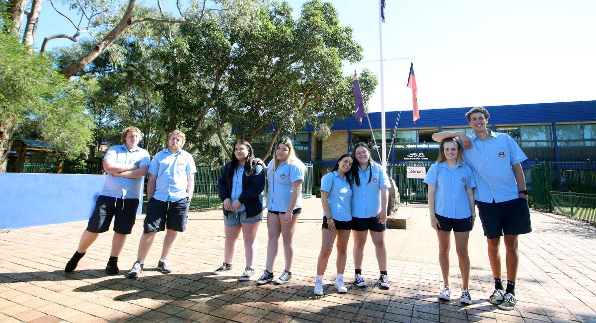 FOUR SETS OF TWINS: Warilla High School twins Zack and Josh McLachlan, Chelsea and Caitlyn Cooper, Abi and Sophie Parker and Abbey and Sam Giles. Picture: Sylvia Liber.