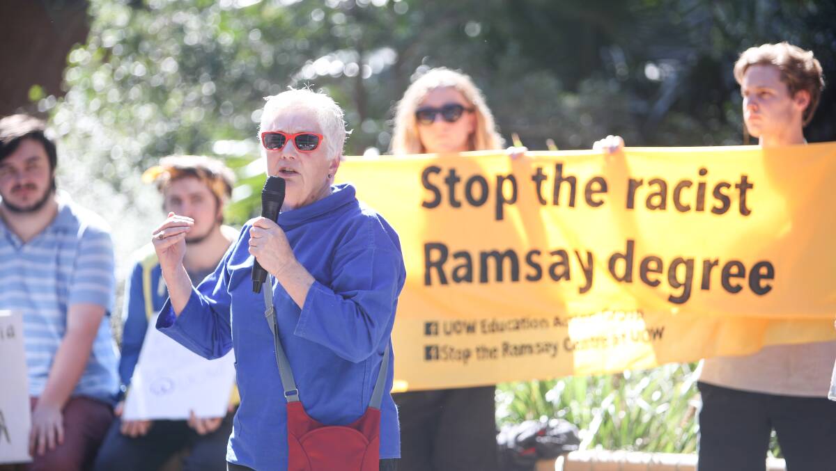 OPPOSITION: UOW students and staff protesting against the Ramsay Centre deal back in April, 2019. Their opposition fell on deaf ears as UOW went ahead and ran the Bachelor of Arts in Western Civilisation degree from 2020. Picture: Adam McLean