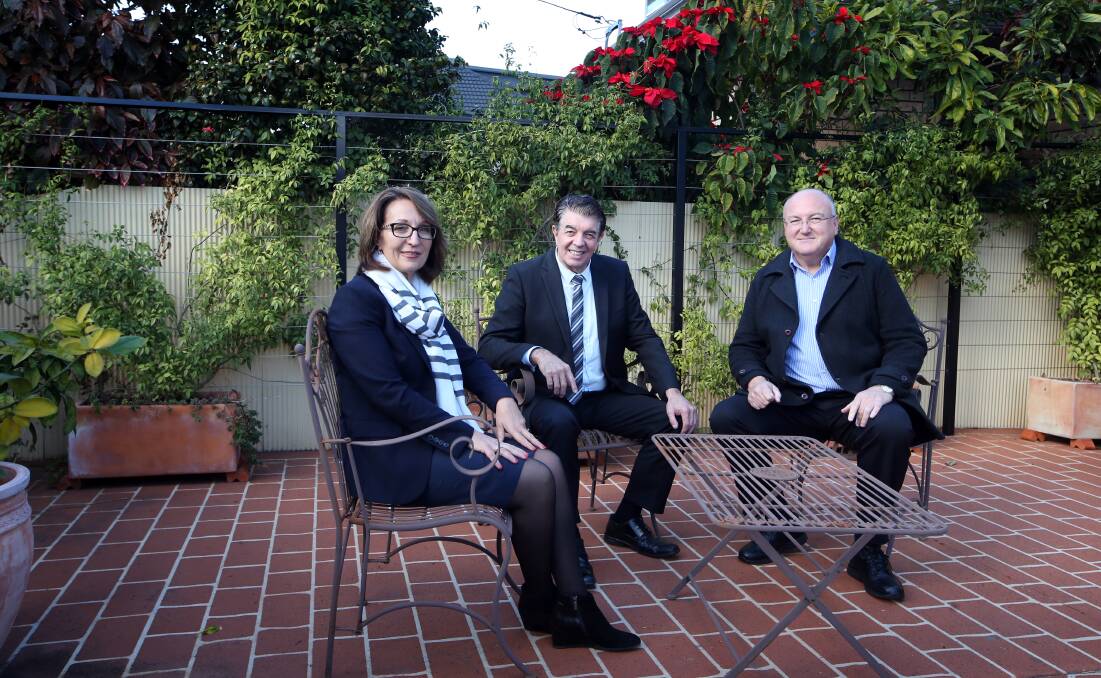 GET TOGETHER: Giovanna Cardamone, Minister for Multiculturalism Ray Williams and Gerry Frino. Picture: Sylvia Liber 