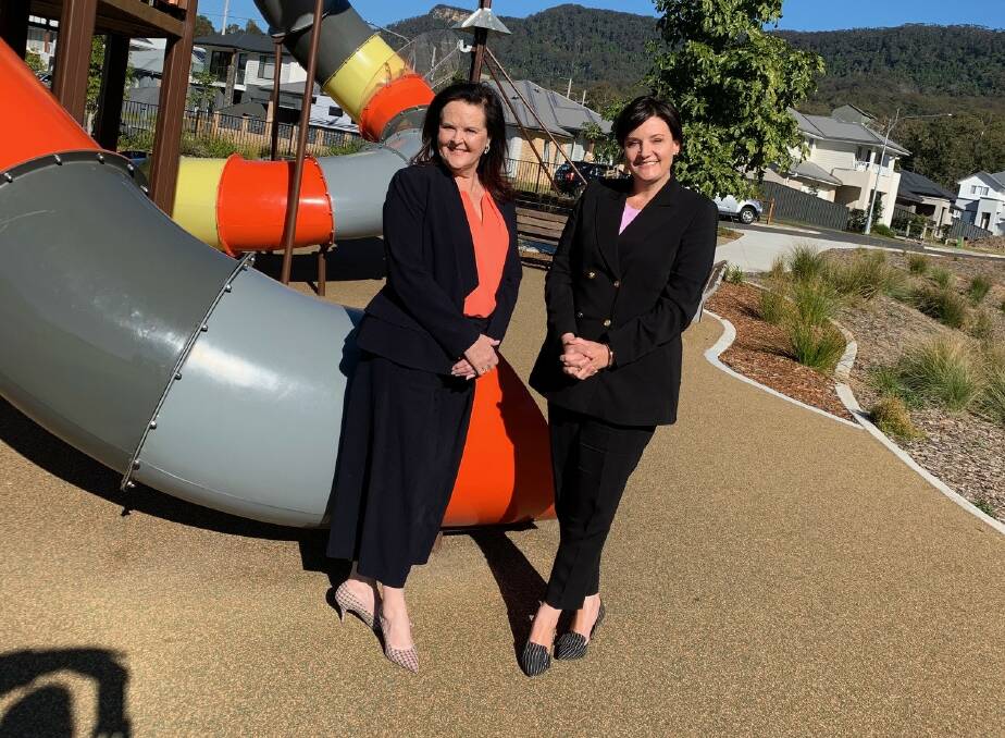 AIMING UP: Shellharbour MP Anna Watson with NSW Opposition Leader Jodi McKay in Wongawilli on Friday. Picture: Agron Latifi