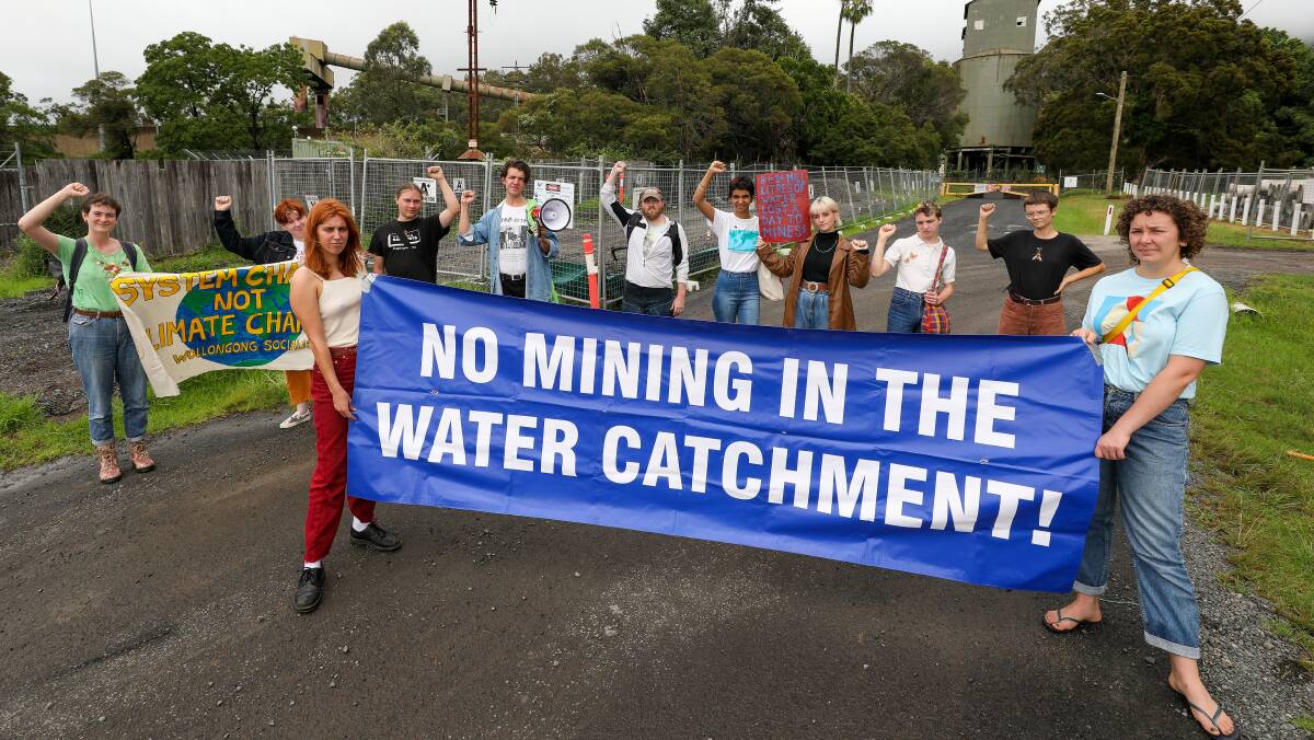 NOT HAPPY: Activists from the Illawarra Climate Justice Alliance and Protect Our Water Alliance crashed Wollongong Coal's open day on Wednesday. Picture: Adam McLean