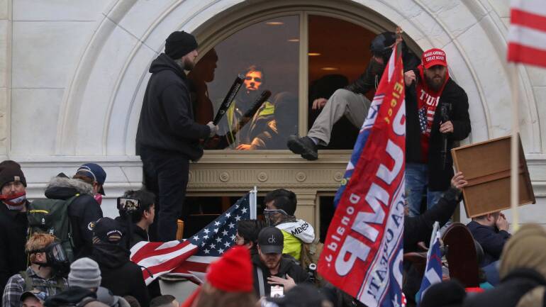 The attack on the US Capitol on January 6 by supporters of President Trump.