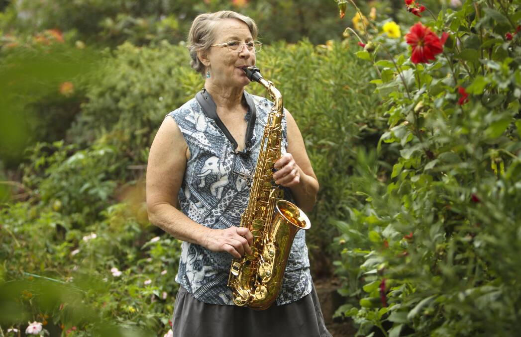 IN TUNE: Figtree multiple sclerosis sufferer Robyn Vromans received a grant for 12 months worth of saxophone lessons from the 24 hour Mega Swim. Picture: Anna Warr.